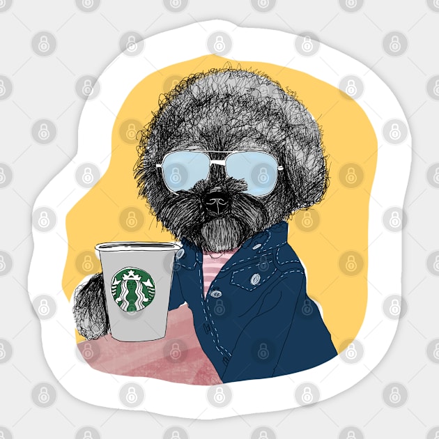 Cool dog Sticker by YanaStrunina